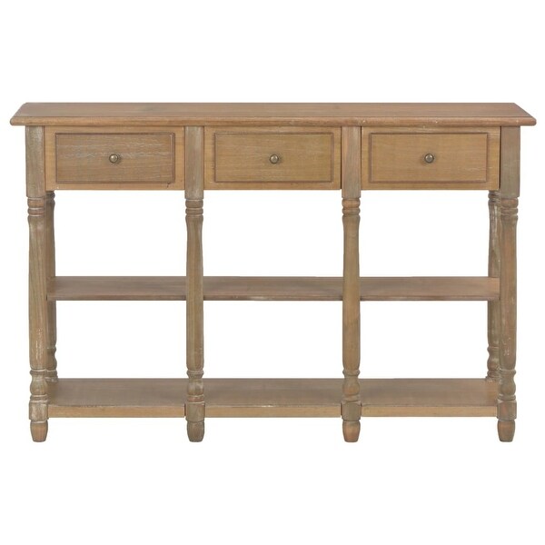 Console Table Entryway Table with Storage Shelves, Industrial Wood Hallway Sofa Table for Living Room, Couch, Kitchen Counter