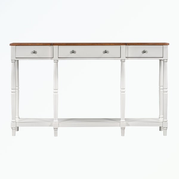 Solid Wood Console Table, with Storage Shelf and Drawer