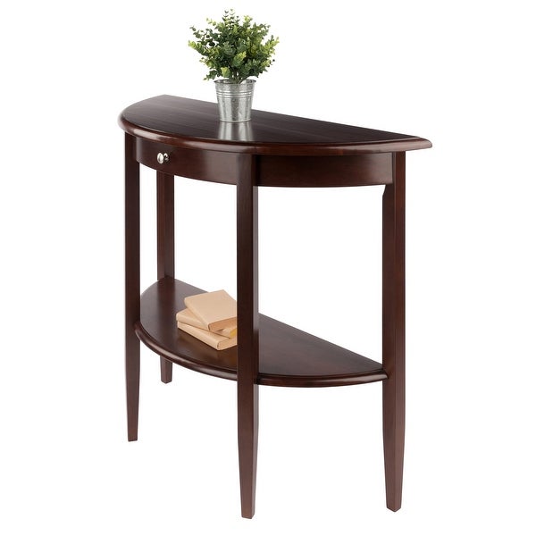 Concord Half Moon Console Table, Walnut - 39.29 x 15.75 x 33.66 inches
