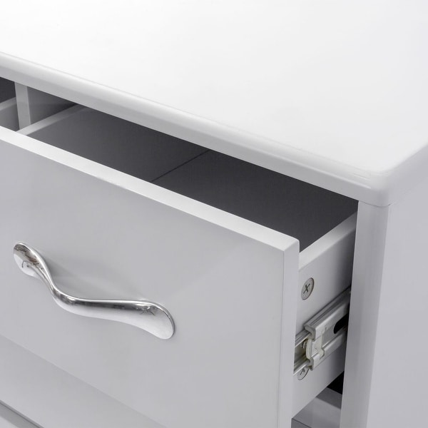 Six Drawer Storage Cabinet Side Table,White