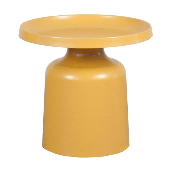 Klay Minimalist Metal Pedestal Side Table, 20-inch Diameter