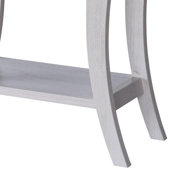 33 Inch 1 Drawer Wooden Console with Curved Legs, White