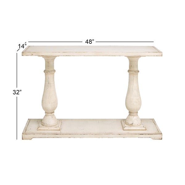 White Fir Farmhouse Console Table 32 x 48 x 14