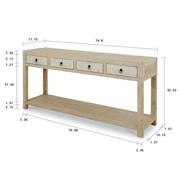 Artissance Amalfi Side Table With 4 Drawers, 75