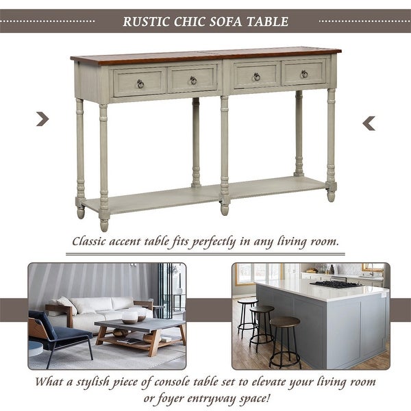 Storage Console Table Sideboard with DrawersandShelf for Entryway,Grey
