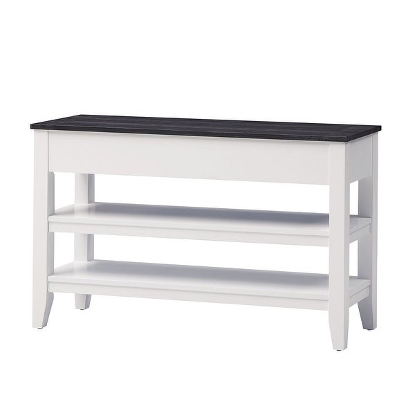 48'' Modern Console Table Sofa Table with 3 Drawers and 2 Shelves, Entryway Table with PineWood Top for Living Room and Hallway