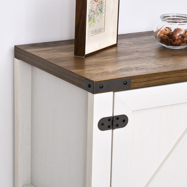 HOMCOM 2-Door Free Standing Storage Cabinet with Bottom Shelf, Kitchen Cupboard, Entryway Storage Cabinet
