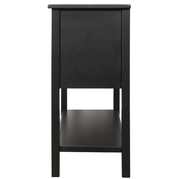 Console Table with 4 Drawers, 1 Cabinet and 1 Shelf