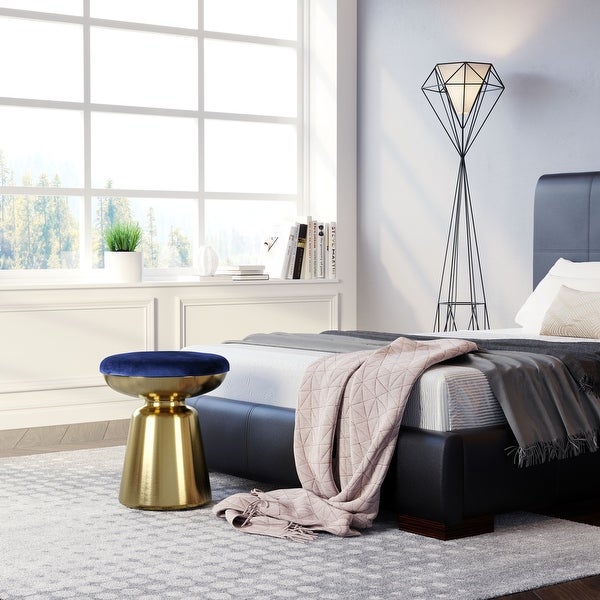 Juniper Side Stool Blue and Gold - Blue, Gold - 15.7