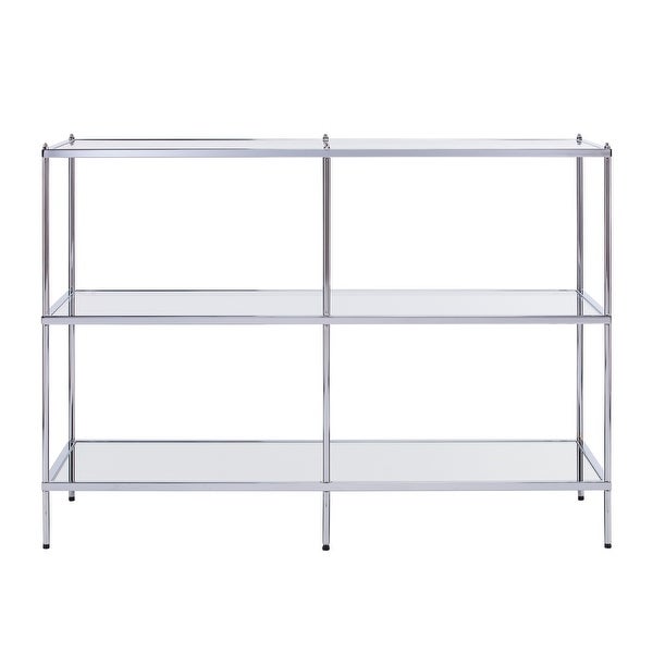 SEI Furniture Grant Glam Mirrored Console Table Chrome