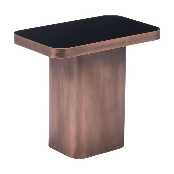 Marcos Side Table Black and Antique Bronze - Black, Antique Bronze - 19.9