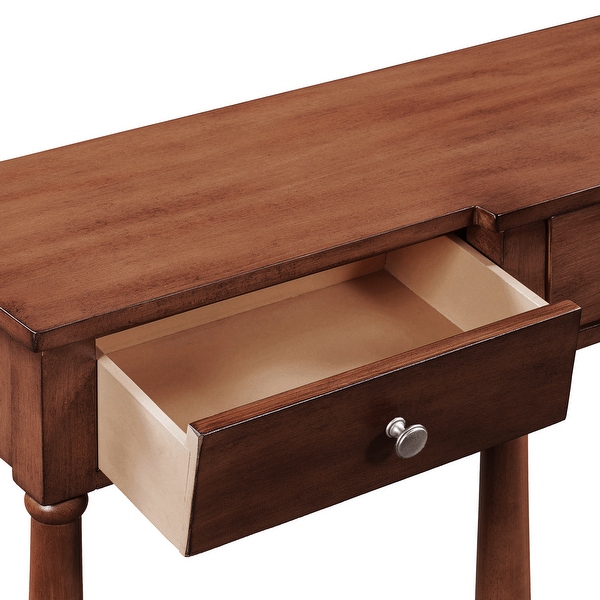 Solid Wood Console Table, Entryway Table with Storage Shelf and Drawer