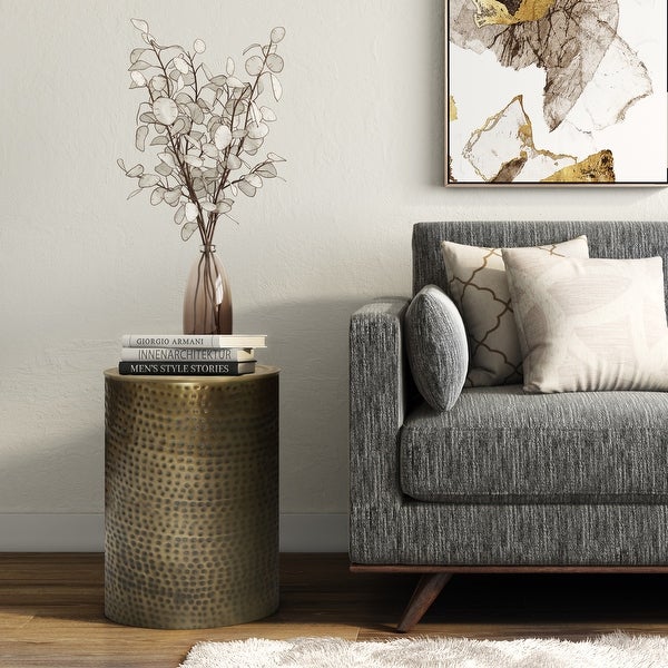 WYNDENHALL Ledger 16 inch Wide Metal Side Table, Fully Assembled