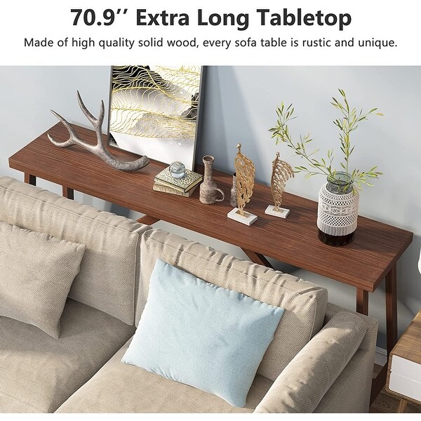 Wood Sofa Table Behind Couch, 70.9 Inch Long Entry Console Table