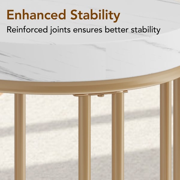 Round Side Table End Table for Living Room Bedroom, Thick Sturdy - 9.69 x 9.84 x 23.62 inches