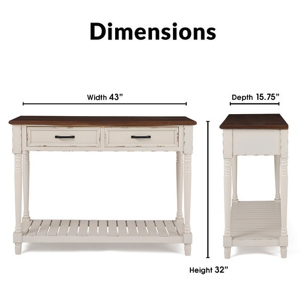 ClickDecor Baker Console Table, Antique White