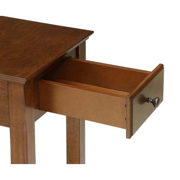 Side Table, Sofa Table Snack Table with Bottom Shelf and 1 Drawer