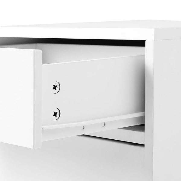 Side Table, Nightstand with 1 Drawer, Durable, for Bedroom, Living Room, Office, 17.7 x 15.8 x 23.6 inches, White