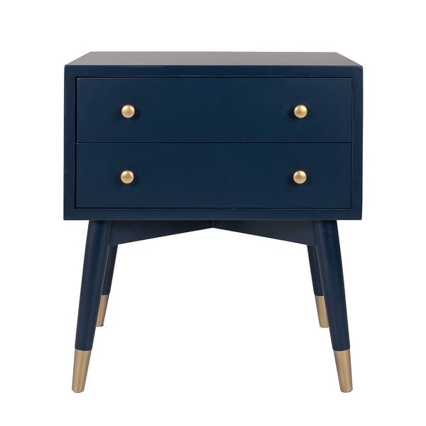 East at Main 2 Drawer Side Table with Gold Accents