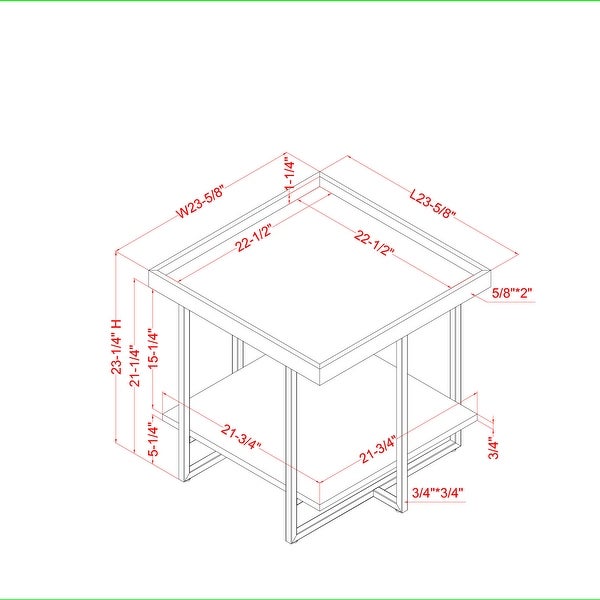 Furniture of America Alivia Rustic Black 24-inch 1-shelf Side Table