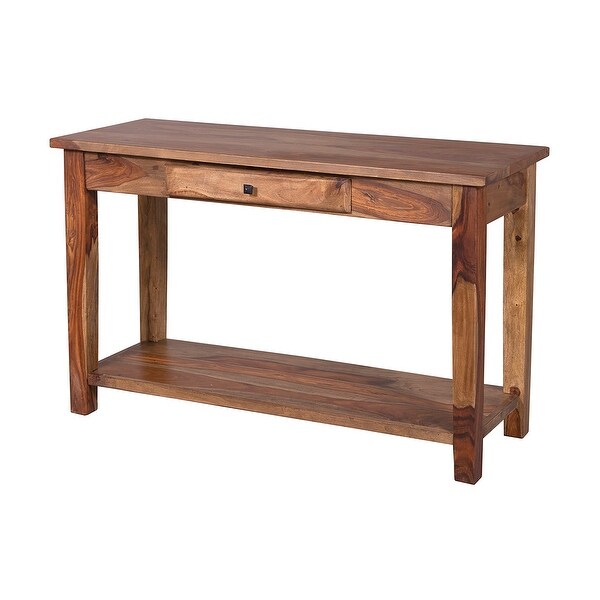 Porter Designs Taos Traditional Solid Sheesham Wood Console Table, Brown