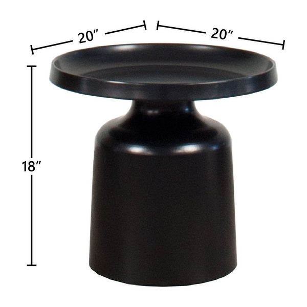Klay Minimalist Metal Pedestal Side Table, 20-inch Diameter