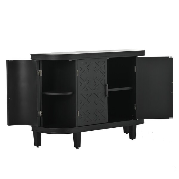 Accent Storage Sideboard with Antique Pattern Doors, Wooden Console Cabinet Suitable for Hallway, Entryway, Living Room, Bedroom