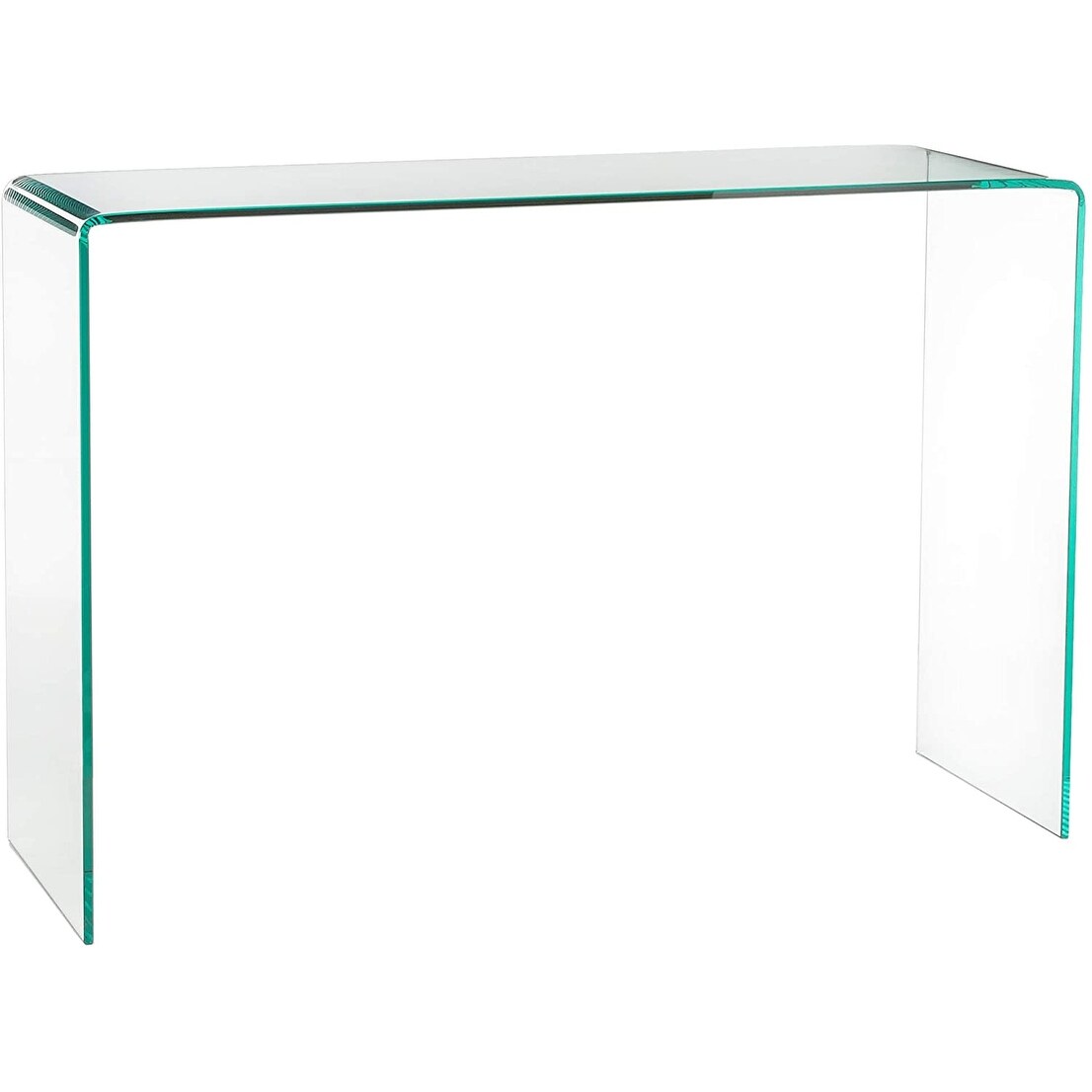 Modern Contemporary Bent Glass Entryway Console Table, 43