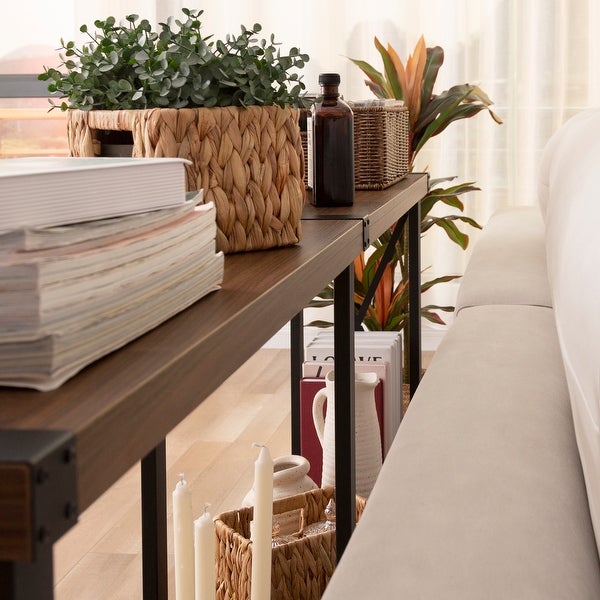 Console Table, Long Sofa Table with Shelf for Living Room and Entryway