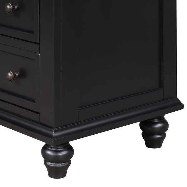 3 Drawer Storage Wood Cabinet, End Table with Pull out Tray for Entryway, Kitchen, Living Room