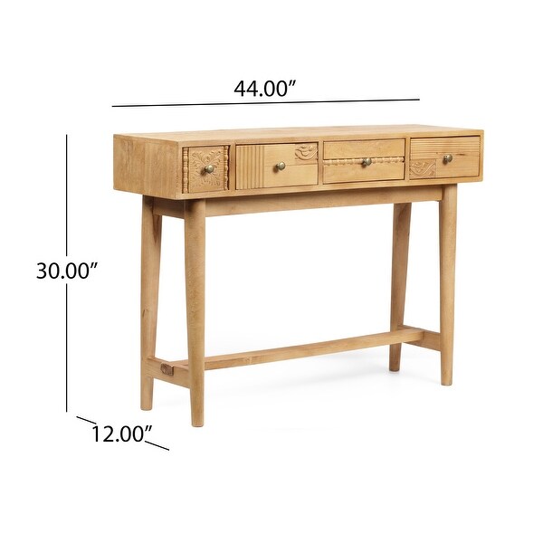 Warthen Boho Handcrafted 4 Drawer Console Table by Christopher Knight Home - 44.00