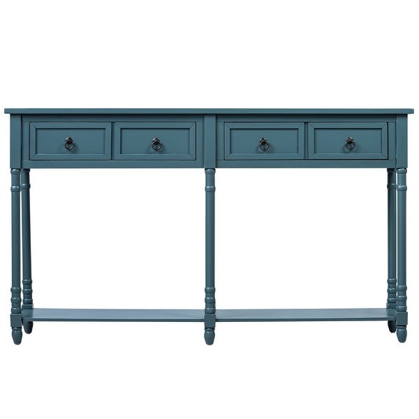 Antique Navy Rustic Console Table Wood Entryway Table