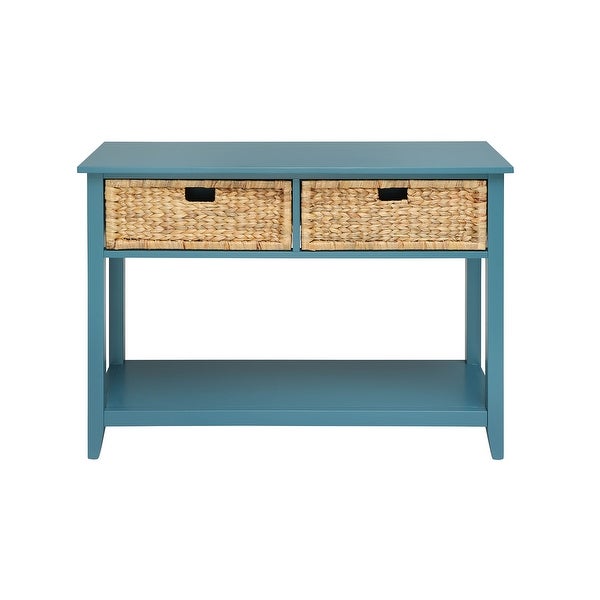 Modern Style Console Table, Sofa Table With 2 Baskets And Shelf