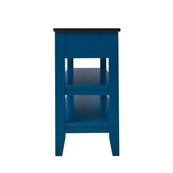48'' Modern Console Table Sofa Table with 3 Drawers and 2 Shelves, Entryway Table with PineWood Top for Living Room and Hallway