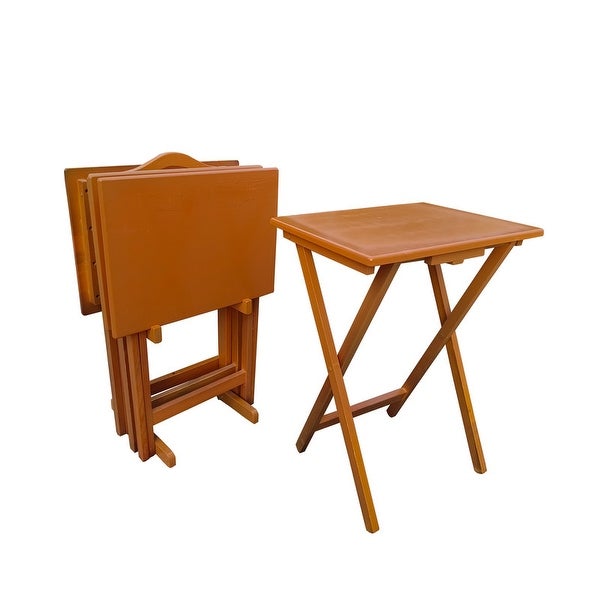 Classic Folding TV Trays Tables,Snack Table, Side Table for Eating at Couch, Easy Assembly (Set of 4)