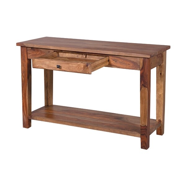 Porter Designs Taos Traditional Solid Sheesham Wood Console Table, Brown
