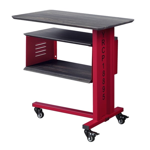 Side Table,Cargo Accent Table Wall Shelf,Red