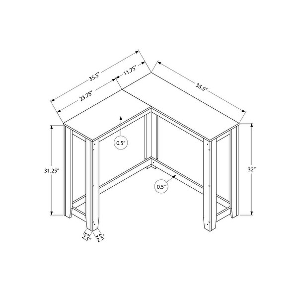 Accent Table, Console, Entryway, Narrow, Corner, Living Room, Bedroom, Laminate, Contemporary, Modern - 35.5