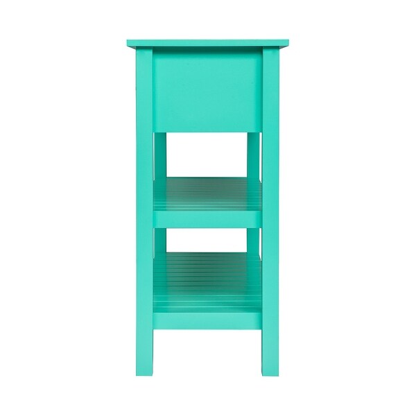 3-Tier Console Table with 2 Drawers, Sofa Table with Storage Shelves