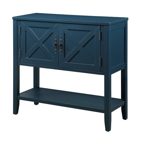 35'' Wood Sideboard Console Table with Bottom Shelf and 2 Door Cabinet for Living Room, Entryway, Kitchen Dining Room Furniture