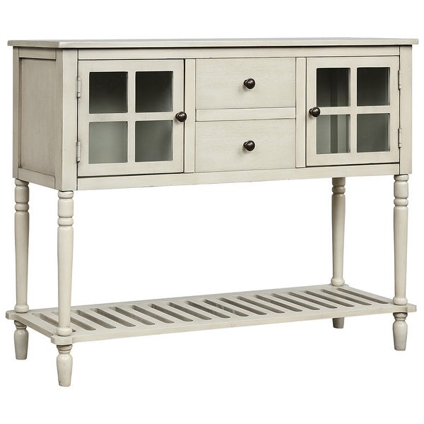 Console Table with Bottom Shelf, Storage Cabinet Living Room
