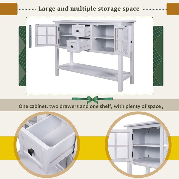45'' Modern Console Table with 2 Drawers, 2 Cabinets and 1 Shelf