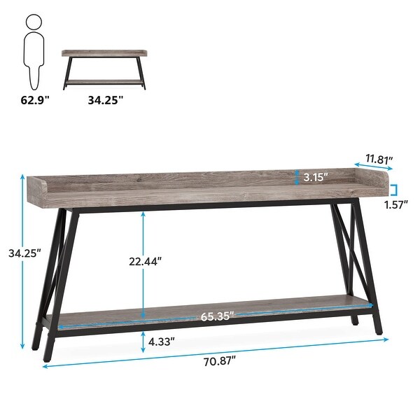 70.9 inch Extra Long Console Table Behind Sofa Couch, Narrow Entryway Table