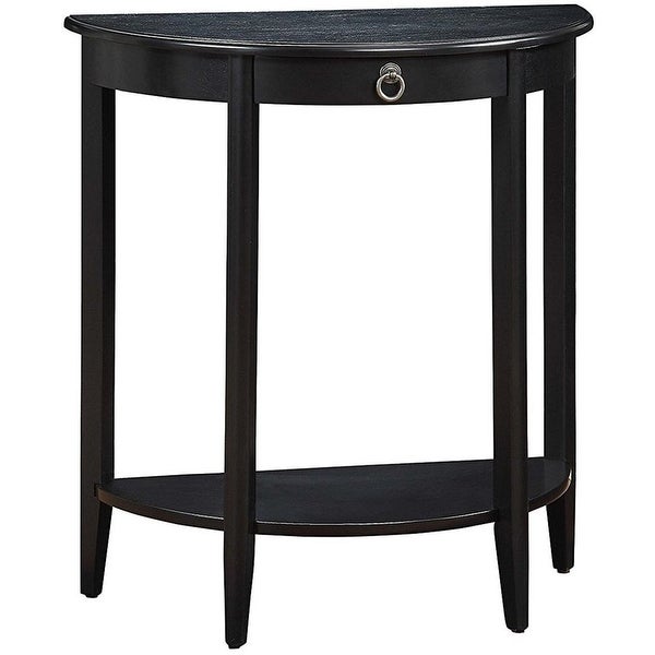 Half Moon-Shape Console Table, Side Table W/ Lower Display Shelf