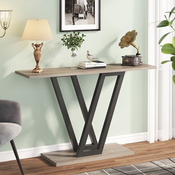 Console Sofa Table, Industrial Entryway Table for Hallway
