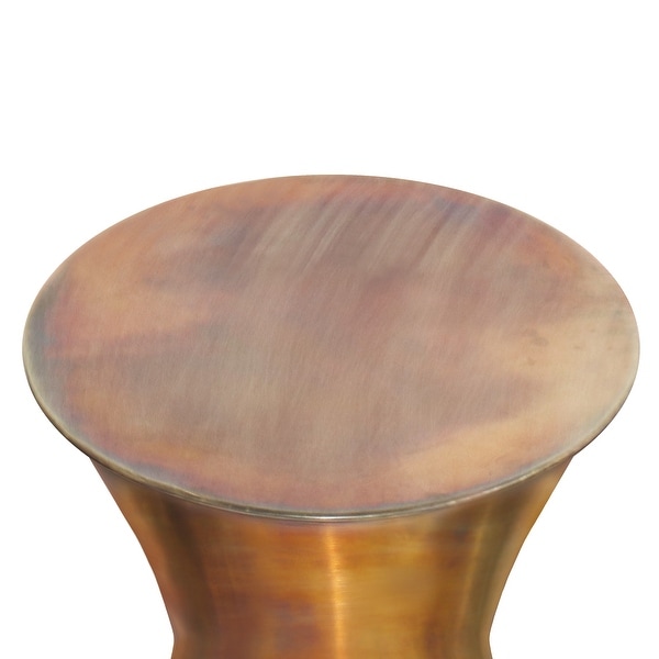 WYNDENHALL Cliona Industrial 15 inch Wide Metal Metal Side Table in Tarnished Brass, Fully Assembled