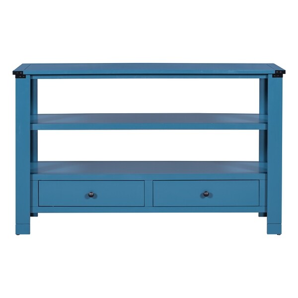 Console Table Sofa Table with 2 Drawers and 2 Shelves|White