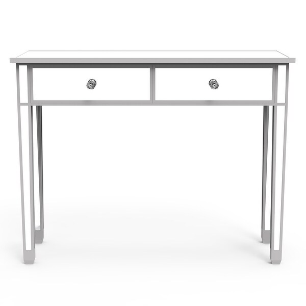Mirrored Console Table Entry Table with 2 Drawers, Accent Sofa Table for Living Room