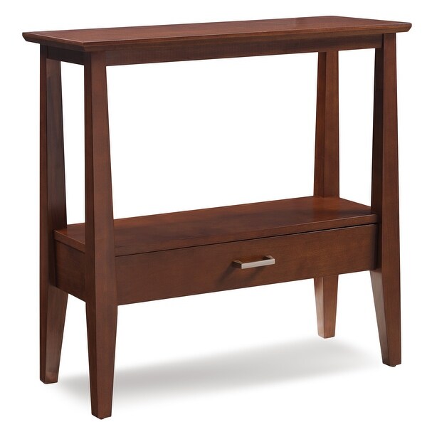 Leick Home 10434 Delton One Drawer Hall Console with Shelf, Sienna