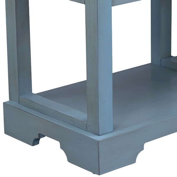 Console Table with Ample Storage, Open Shelves and Drawers
